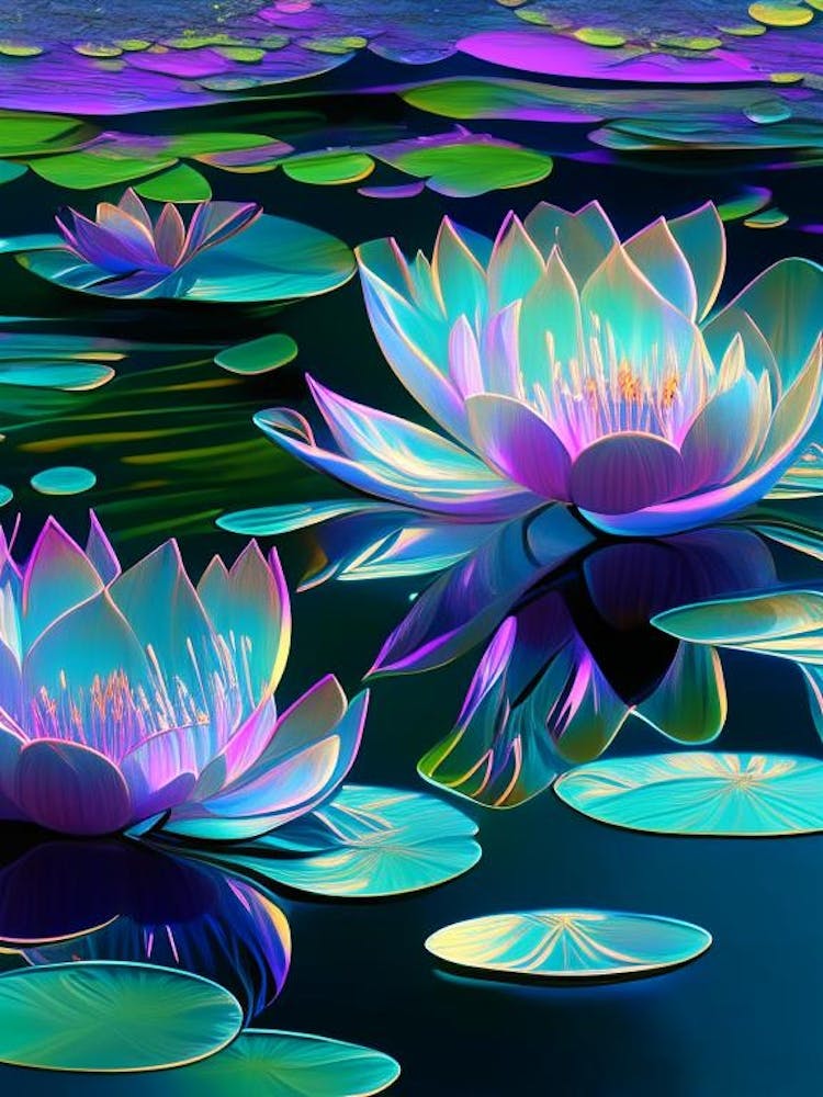 Water Lilies, Waterscape Holographic 1