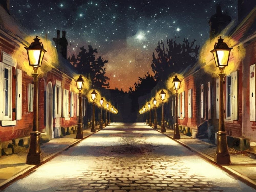 Street Scene At Night