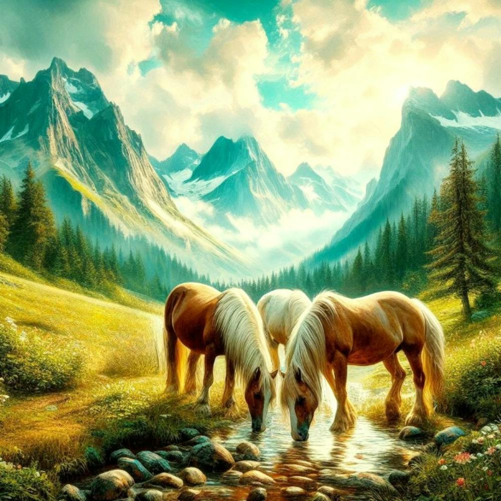 Horses In The Mountains