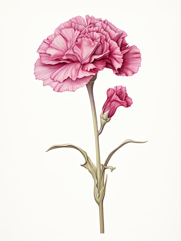 Carnations Flower Vintage Botanical 3