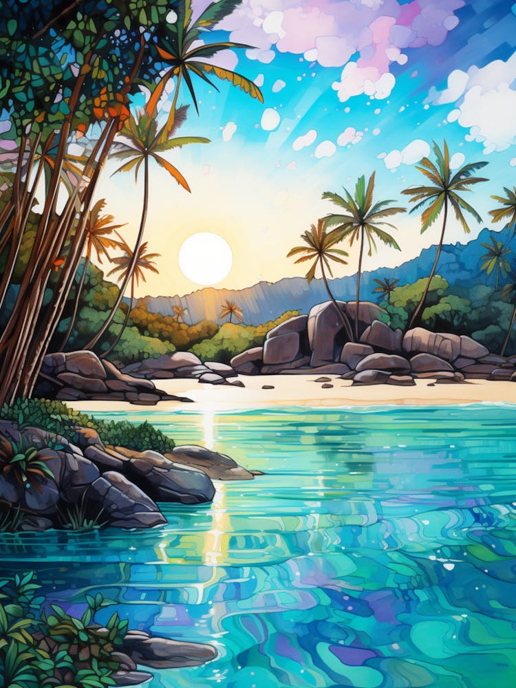 A Painting Of Anse Source Dargent, Seychelles 3