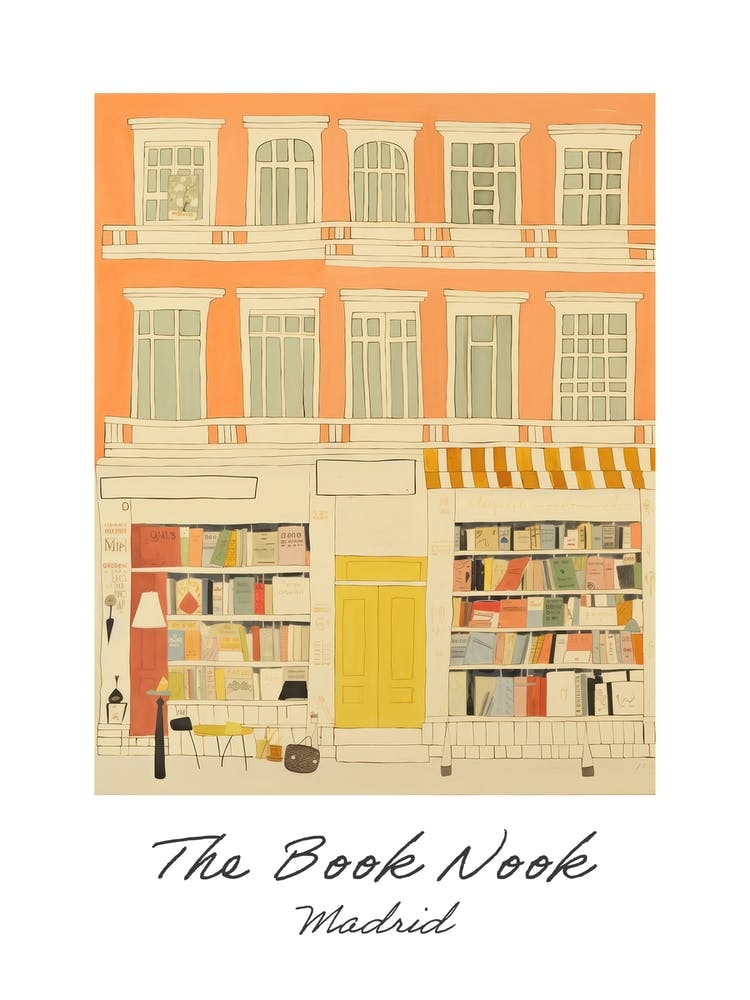 Madrid The Book Nook Pastel Colours 3 Poster