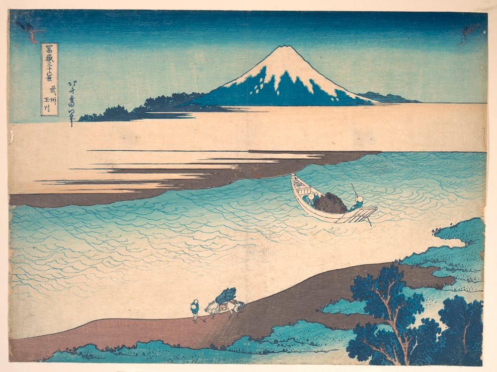 Fuji—The Tama River, Musashi Province, Katsushika Hokusai,