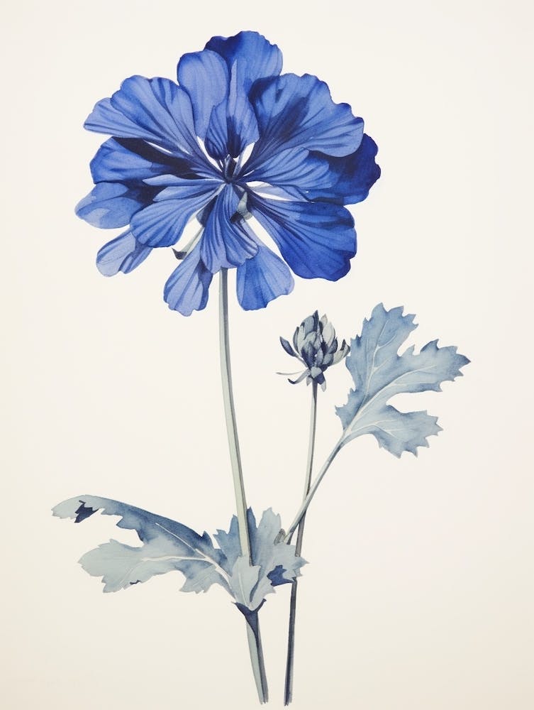 Blue Botanical Geranium 1