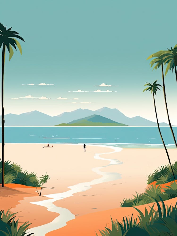 Whitehaven Beach, Australia, Graphic Illustration 2