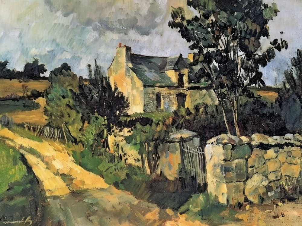 Rural Perfection Painting Inspired By Paul Cezanne