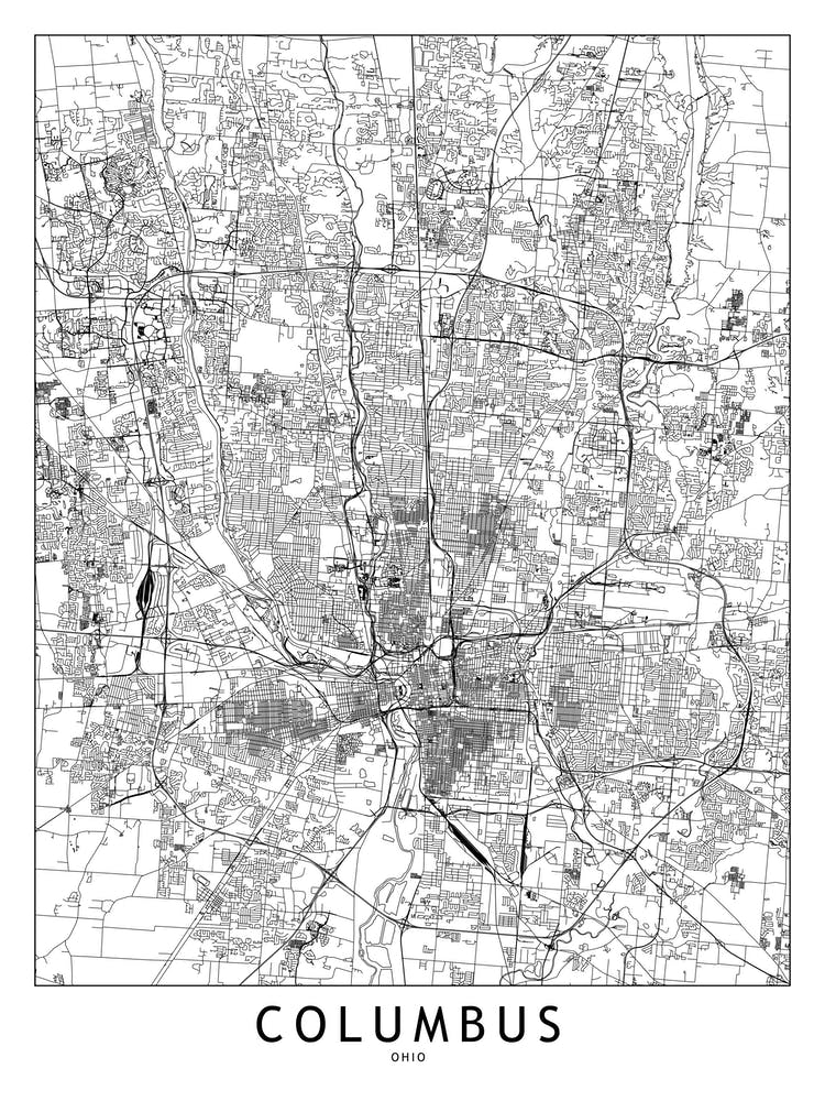 Columbus White Map