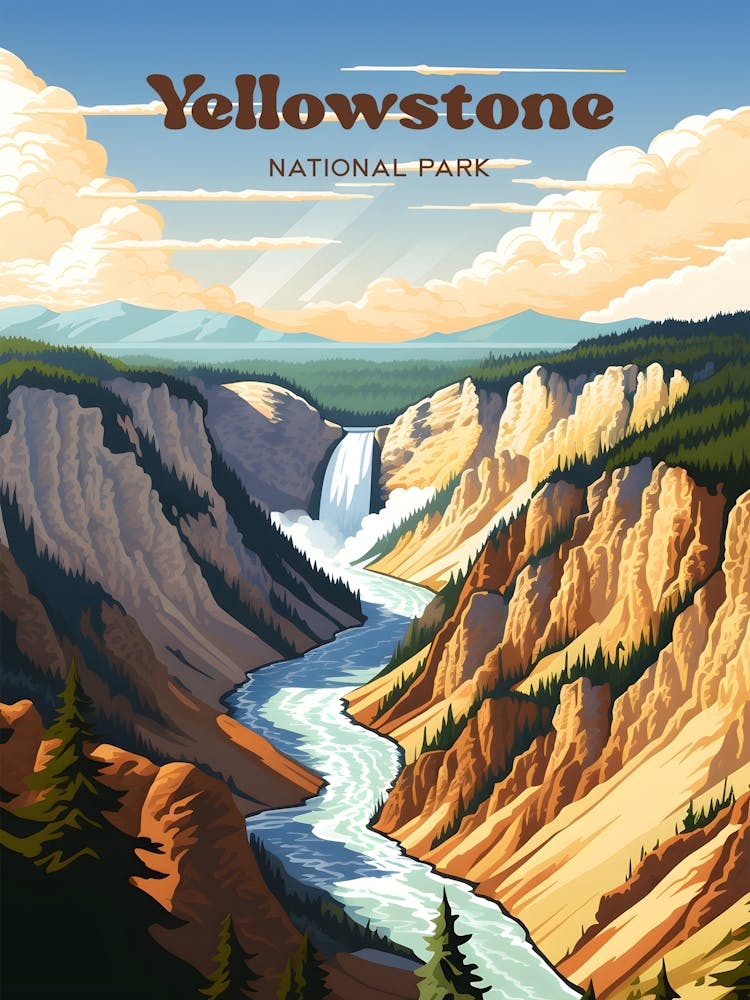 Yellowstone National Park 3 Travel Poster 3 4 Resize