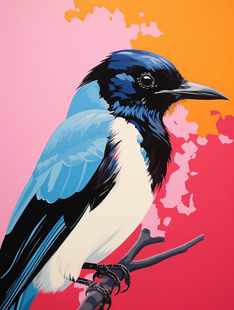 Andy Warhol Style Bird Magpie 7