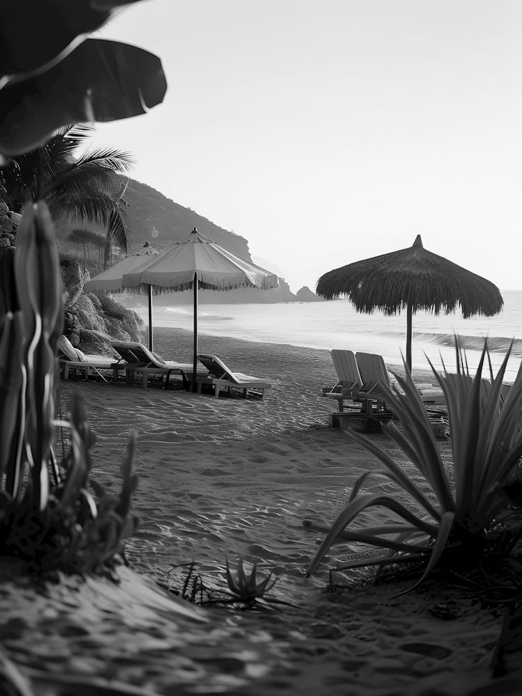 Black And White Beach Scene 4
