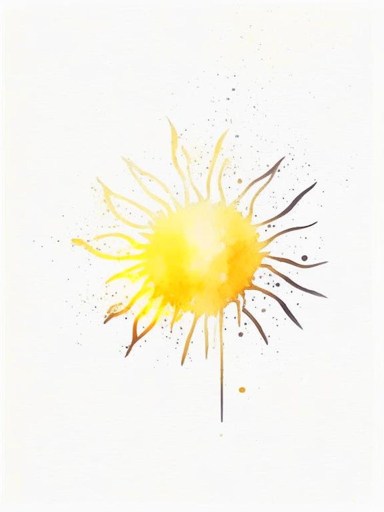 Sun Symbol Minimal Watercolour