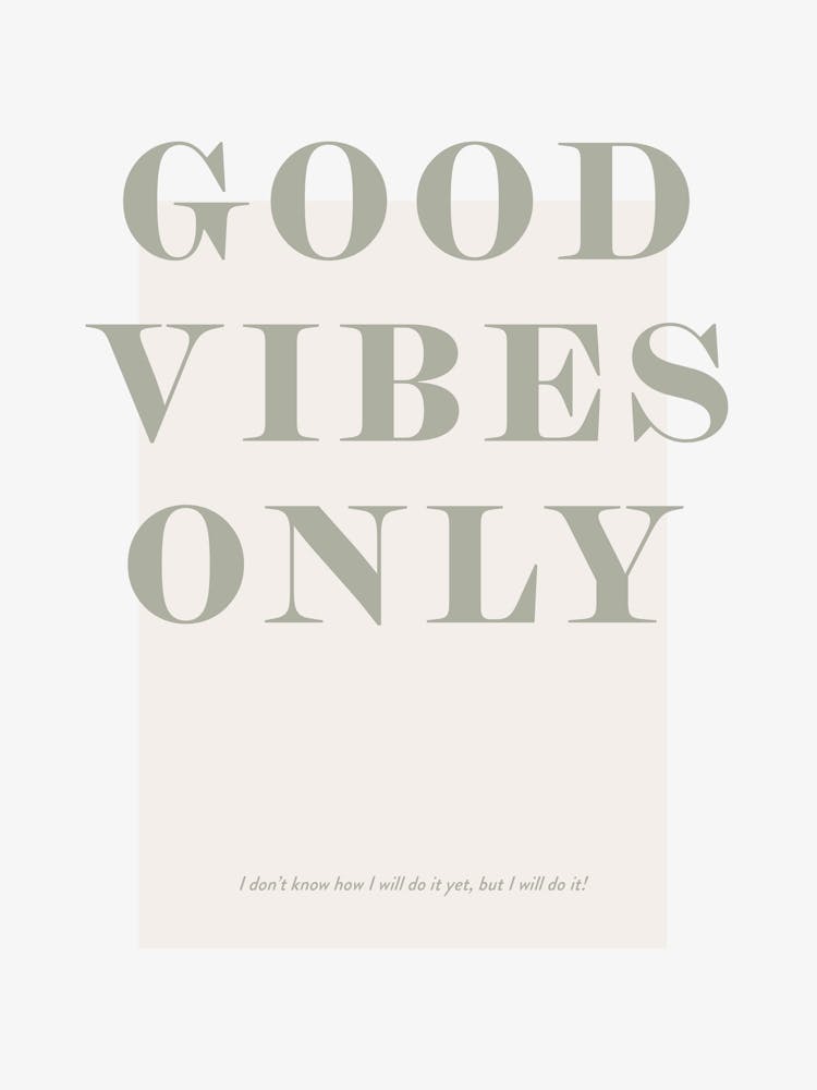 Good Vibes Only Typography Minimal Poster Print Art Lover Inspirational Love