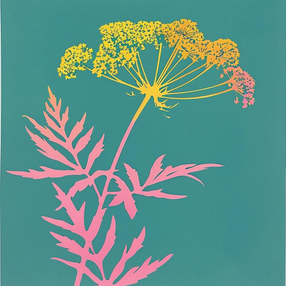 Wilde Möhre 2 Quadratische Blumenillustration