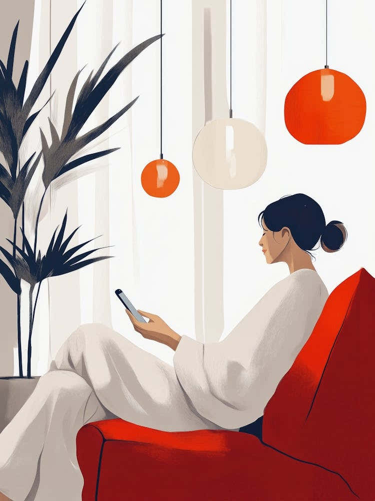 Portrait Of A Woman Using Her Phone