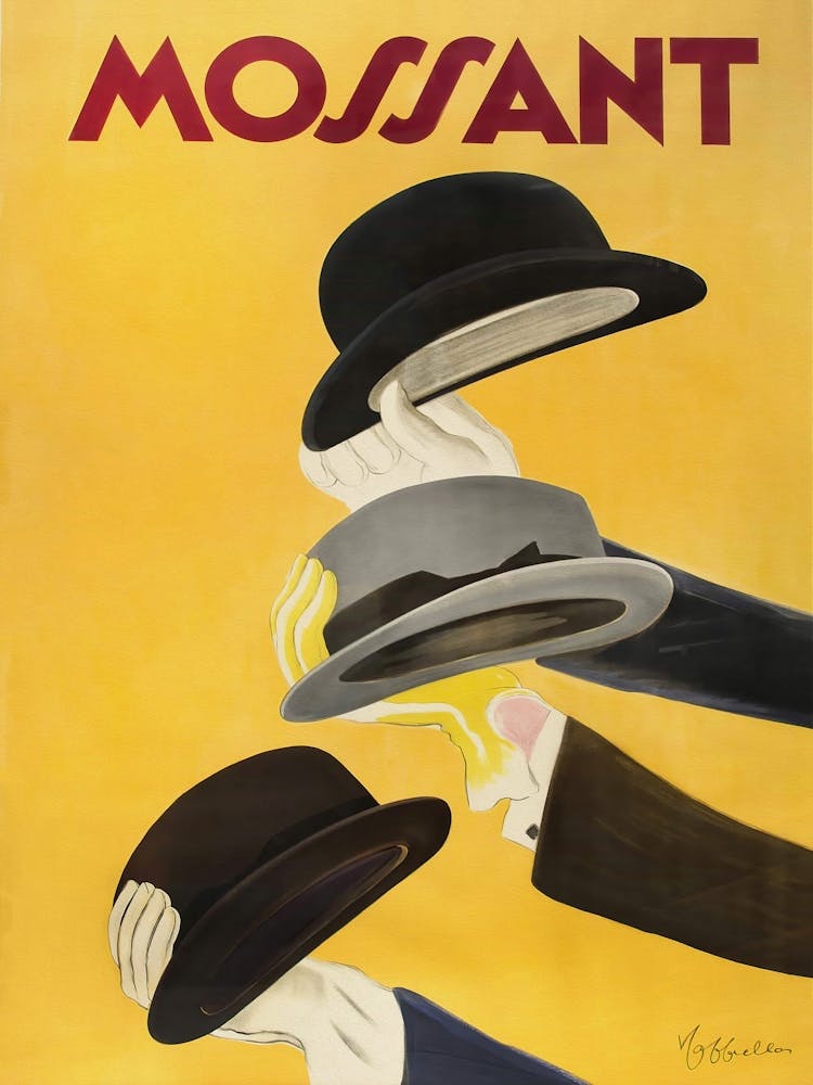 Mossant Hats Vintage Poster