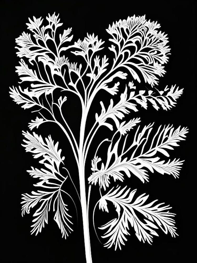 Parsley Leaf Linocut 1
