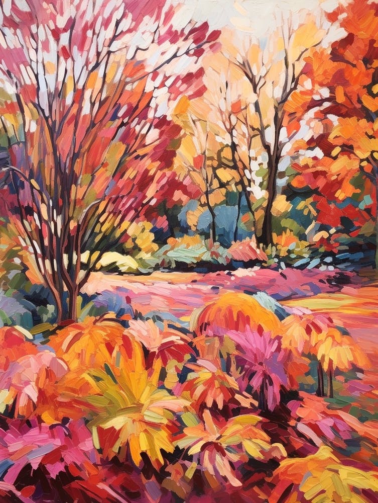 Autumn Gardens Painting Royal Botanic Garden Sydney 3