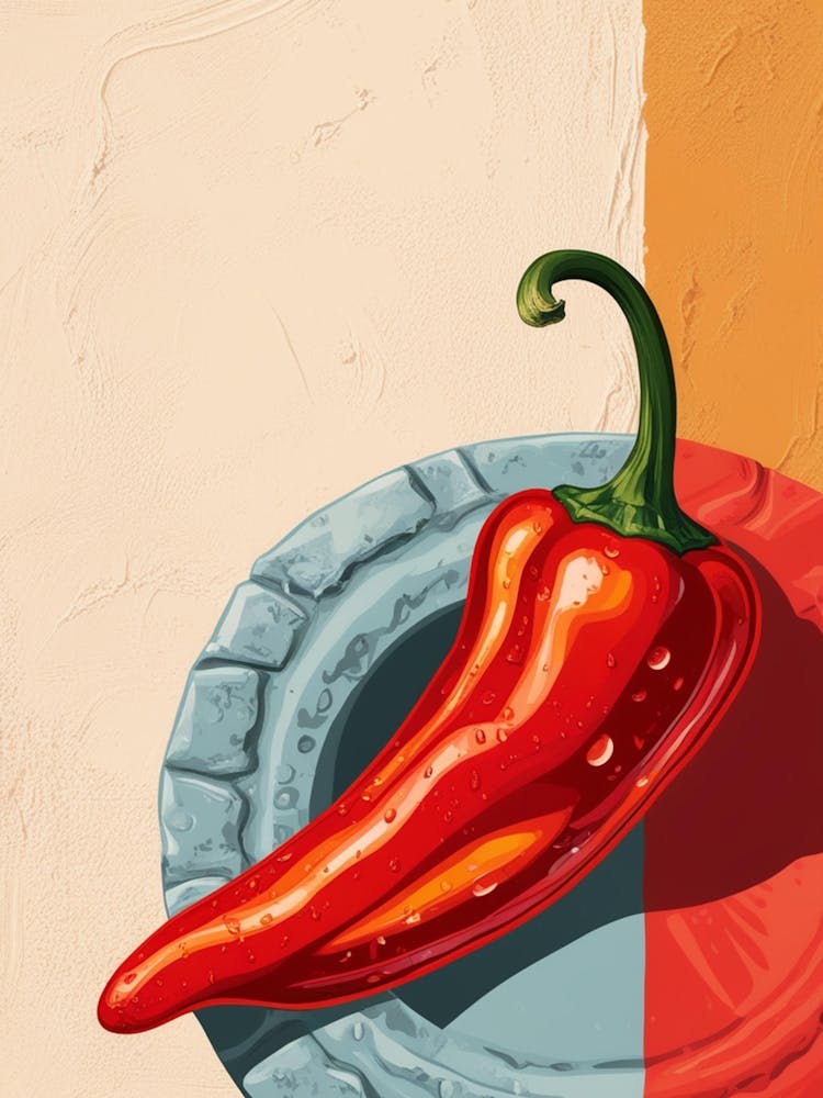 Hot Pepper On Plate