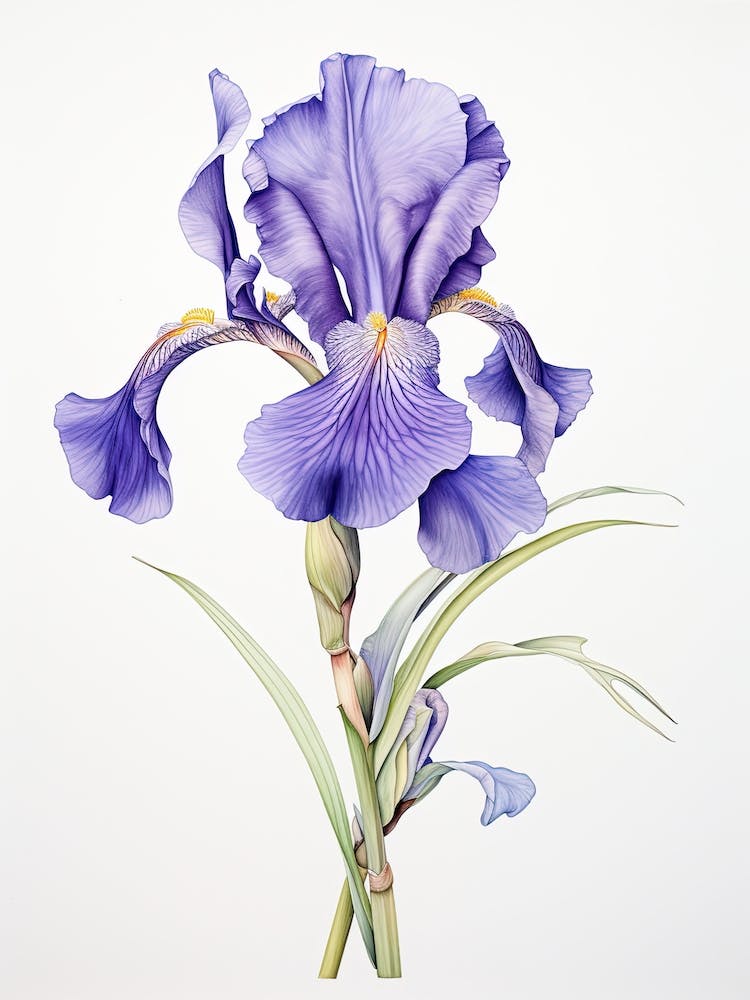 Irises Flower Vintage Botanical 1