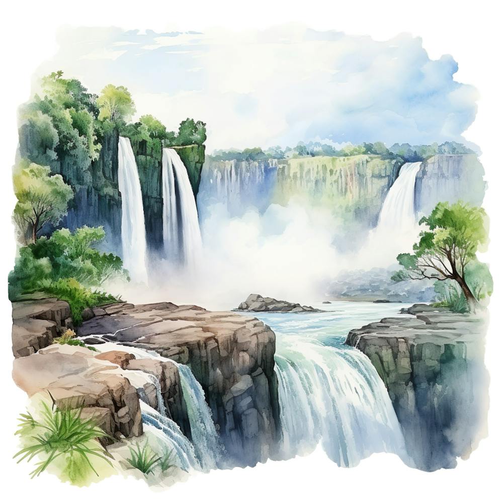 Watercolor Waterfalls 1