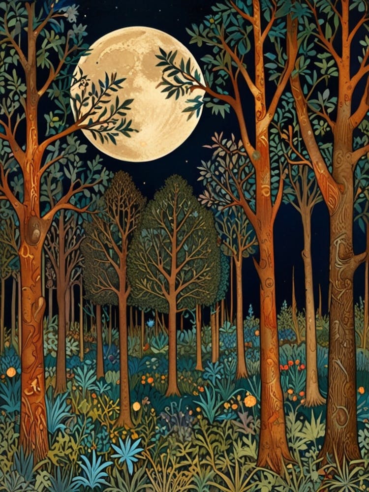 William Morris Moonlight In The Forest 80