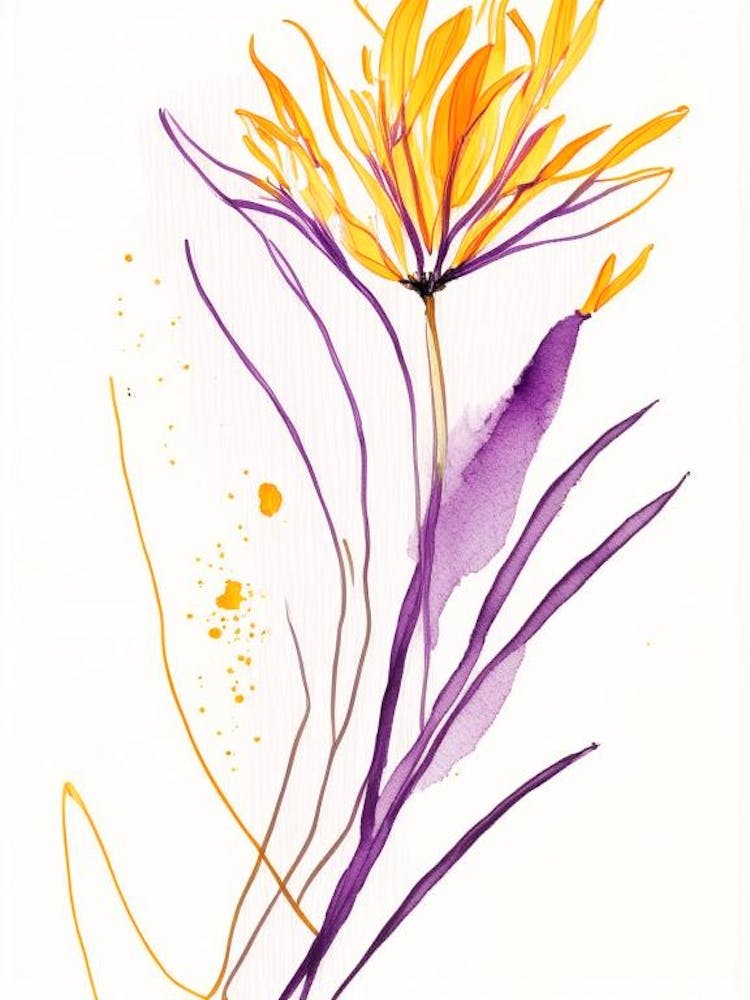 Saffron Herb Minimalist Watercolour 2
