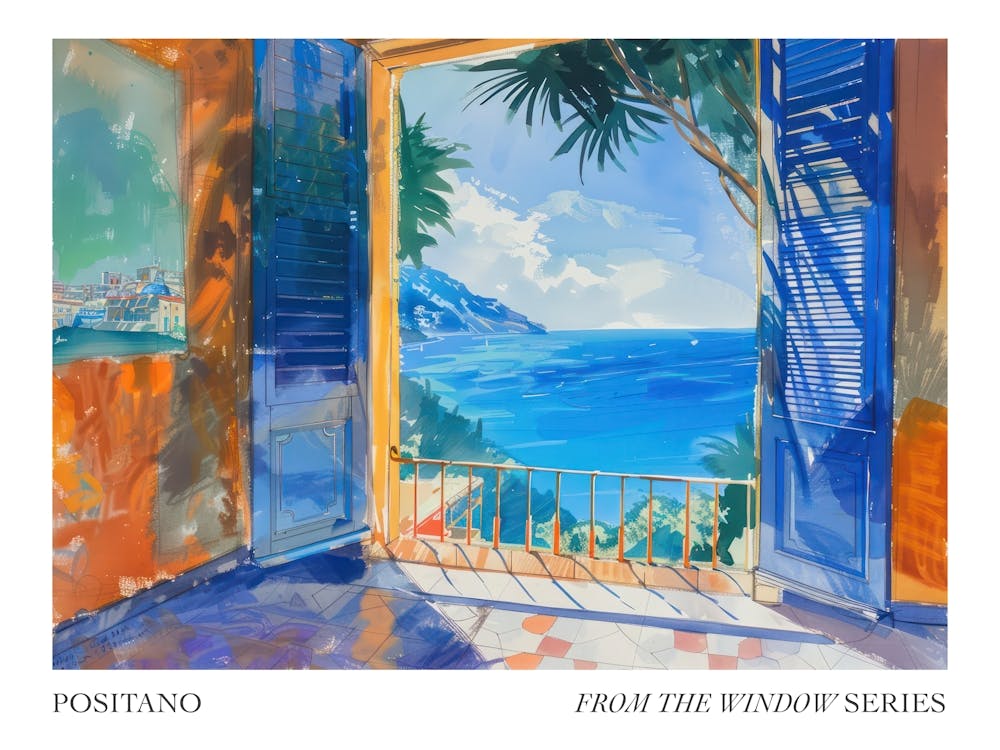 Positano From The Window Series Poster Painting 4