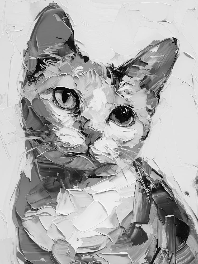 Abstract Cat Painting