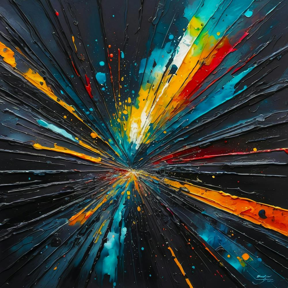 Burst Abstract Paint Vibrant colors
