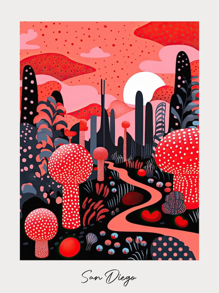Poster Of San Diego, Illustration In The Style Of Pop Art 2