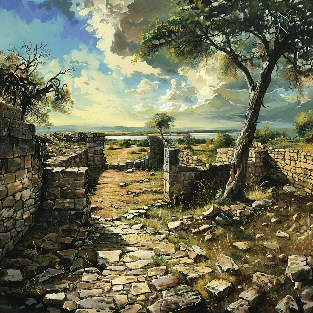 A Great Zimbabwe Ruins In Zimbabwe Oil Painting 1