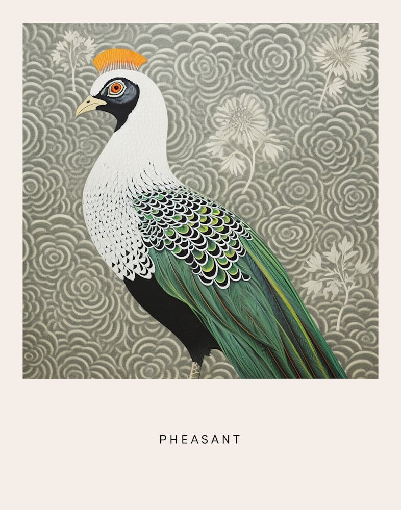 Ohara Koson Inspired Bird Painting Pheasant 4 Poster