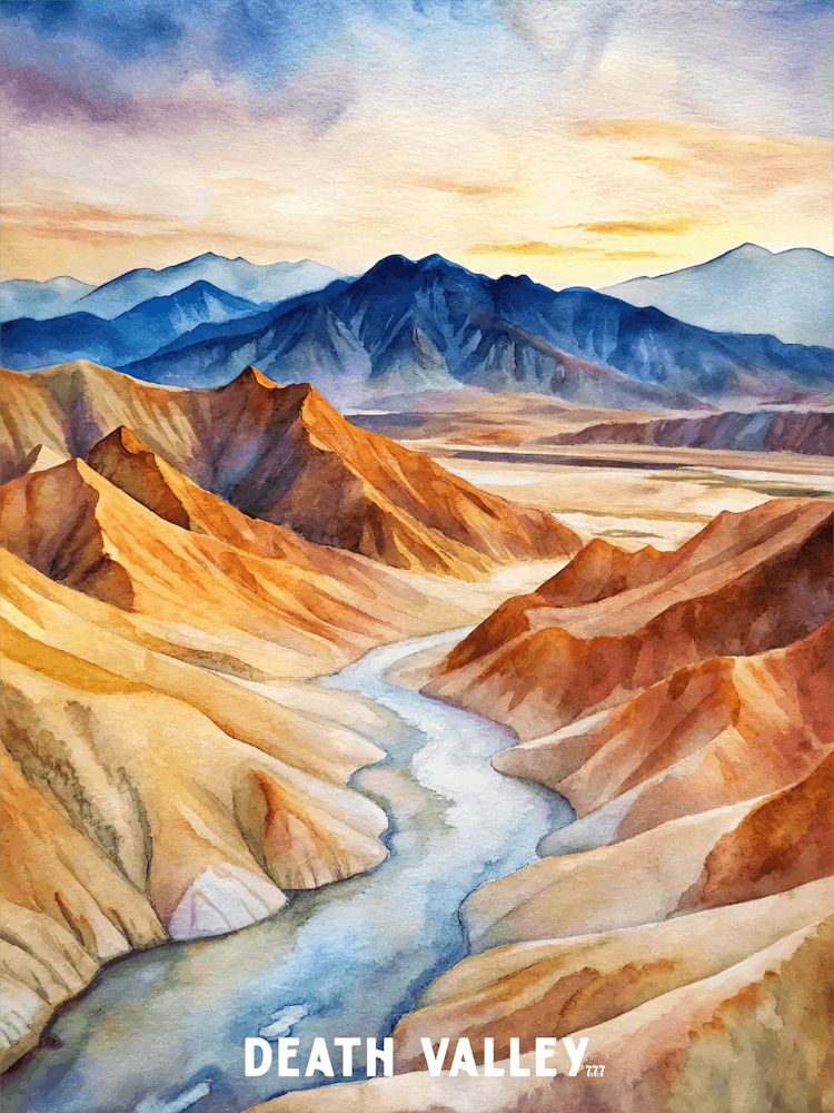 Death Valley National Park Watercolor Painting
