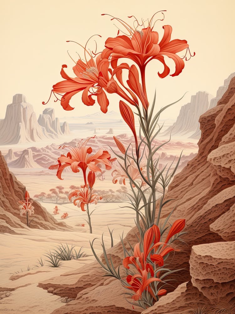 Chinese Spider Lily  Flower Victorian Style 3