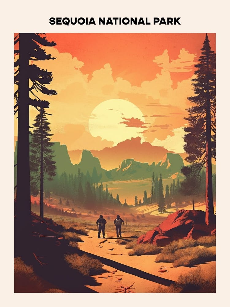 Sequoia National Park 3 Midcentury Travel Poster