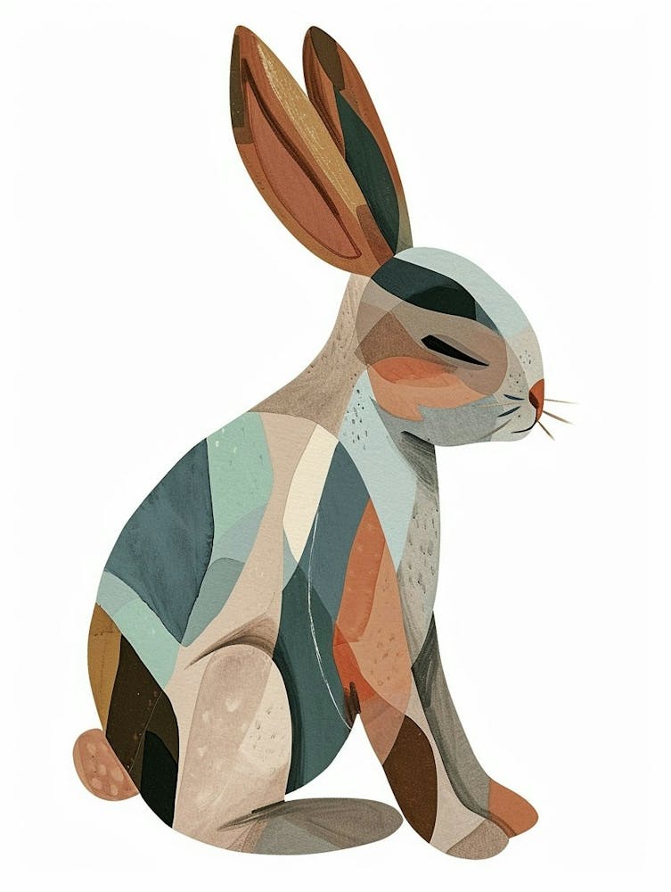 Harlequin Rabbit Kids Illustration 3