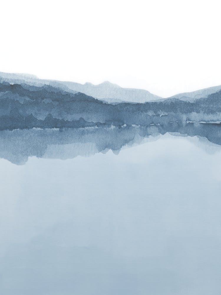Watercolor Landscape 15 Shades Of Blue