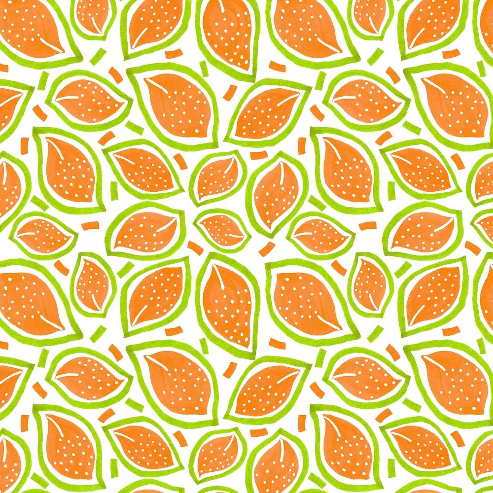 Melon Feuilles Éparses Pois
