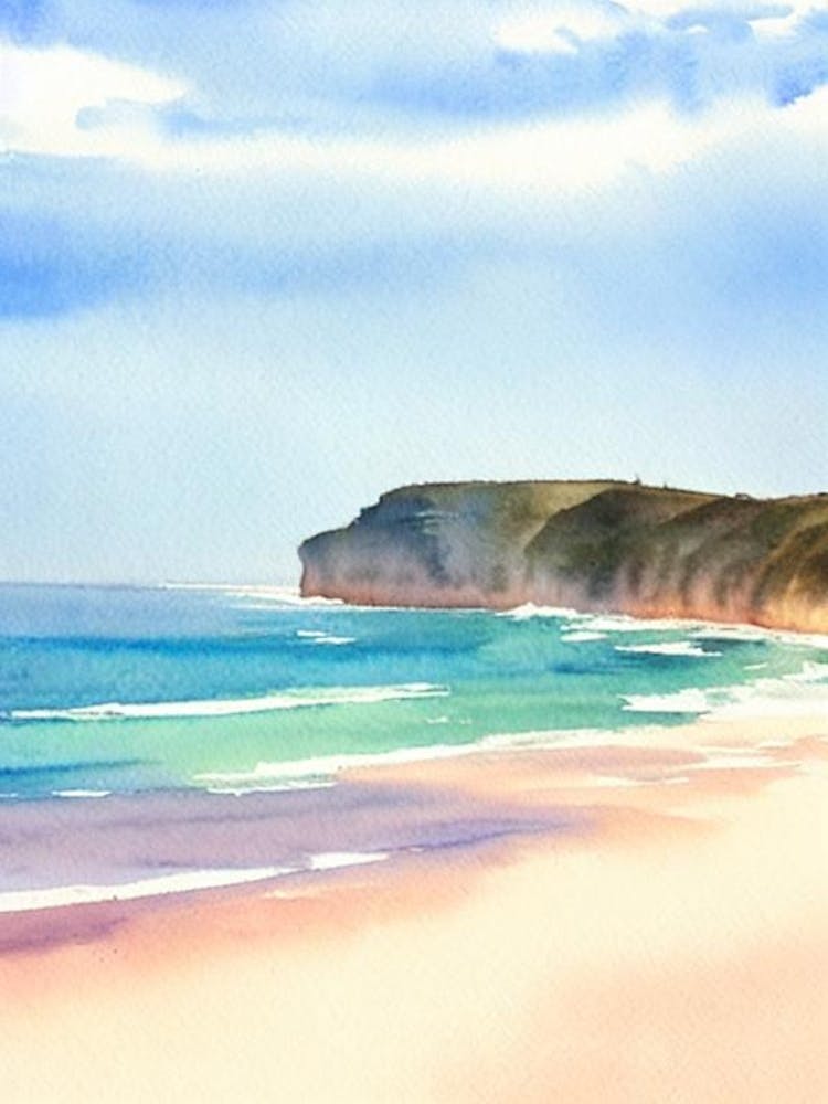Bells Beach 3, Australia Watercolour