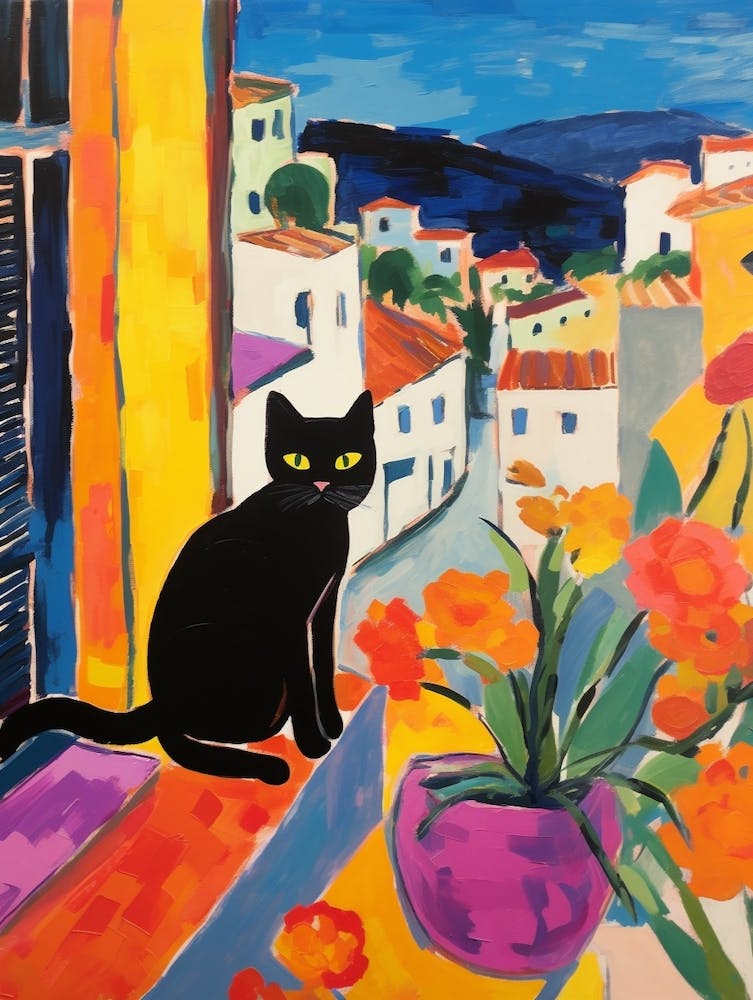 Painting Of A Cat In Alicante Spain 1