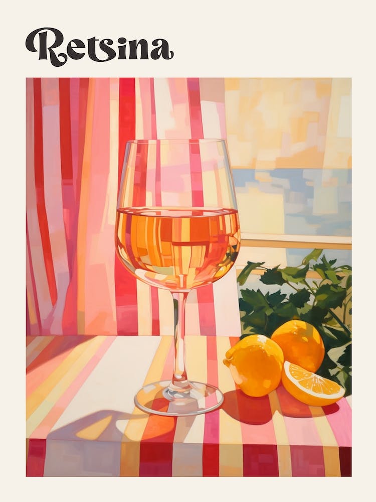 Retsina 2 Retro Cocktail Poster