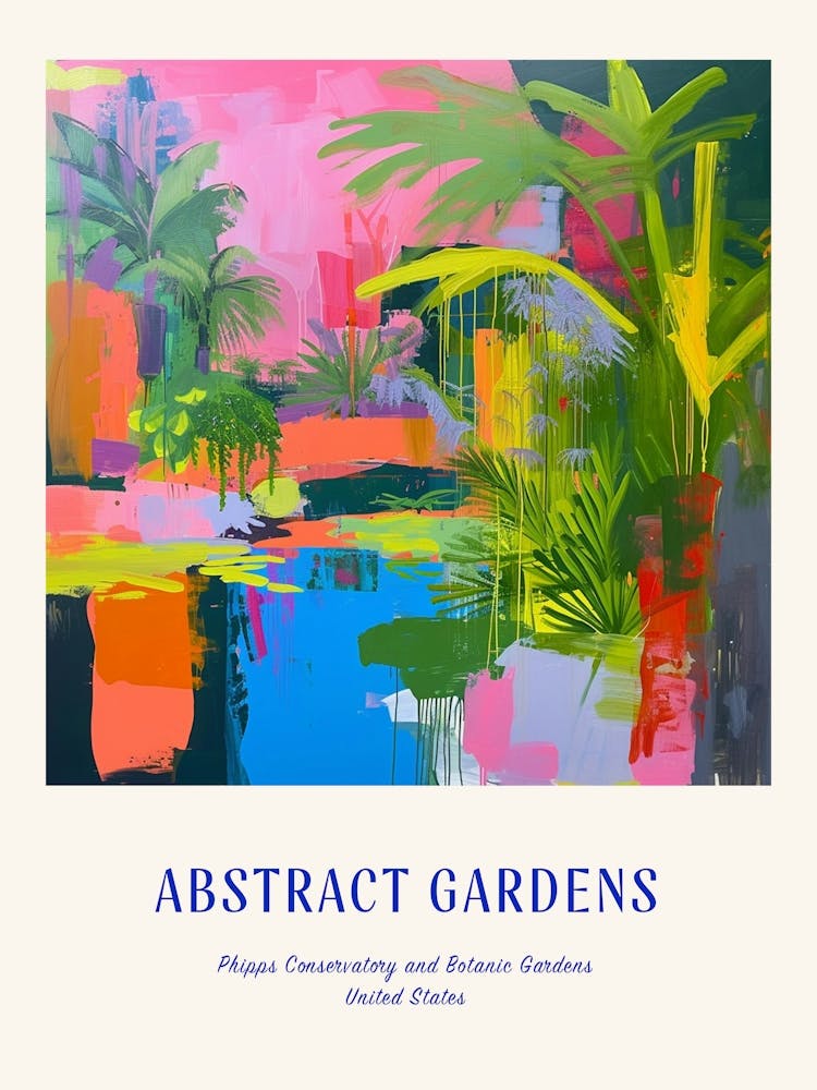 Colourful Gardens Phipps Conservatory And Botanic Gardens Usa 4 Blue Poster