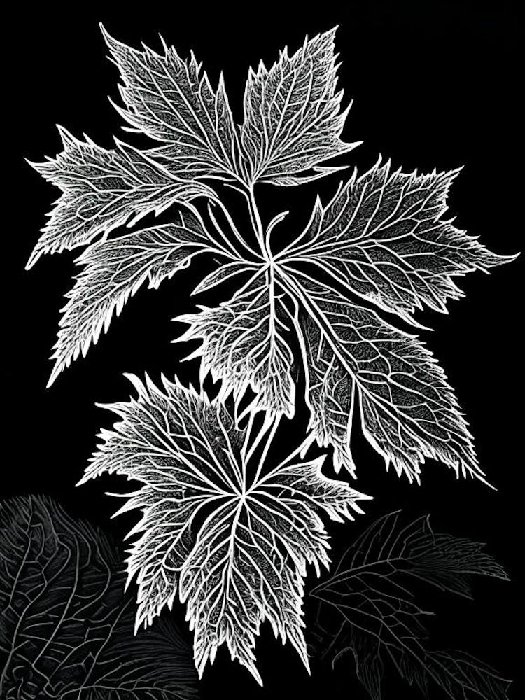 Nettle Leaf Linocut 1