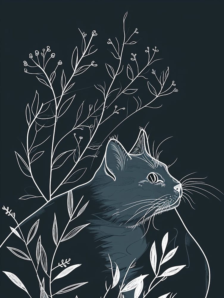 Birman Cat Minimalist Illustration 3