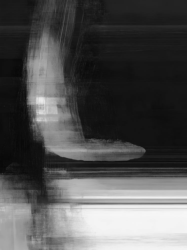 Abstract Black And White Painting 68