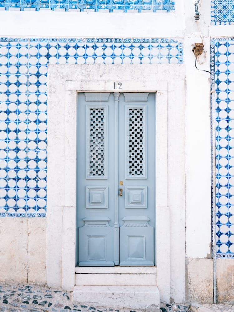 Baby Blue Door In Lisbon