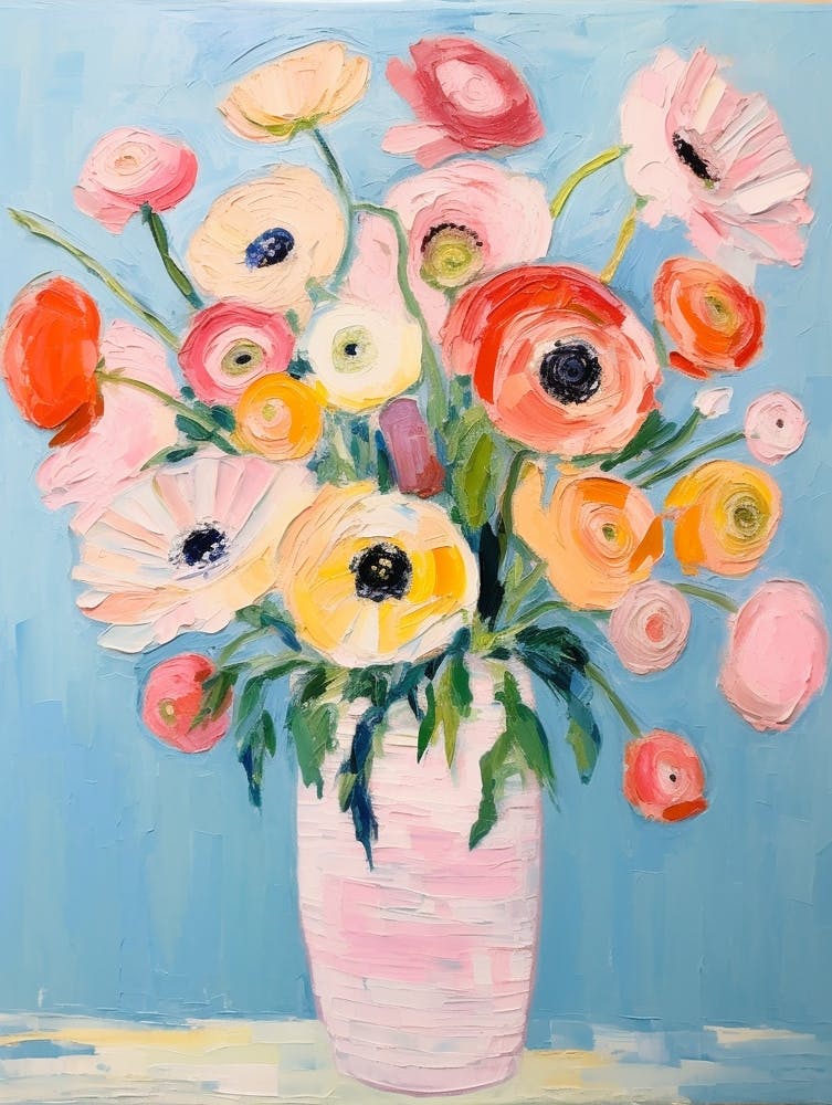 Flower Painting Fauvist Style Ranunculus 2