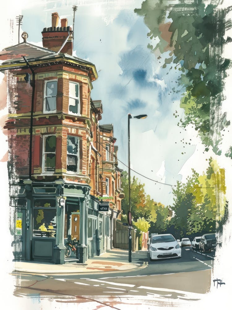 Bromley London Borough   Street Watercolour 4