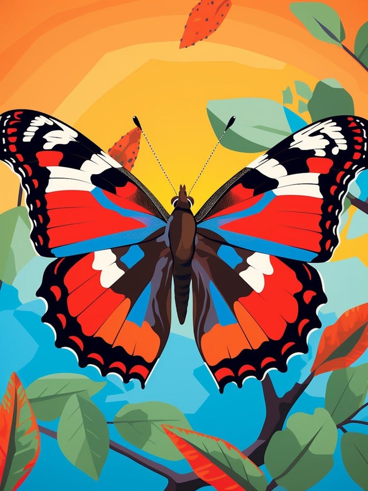 Pop Art Red Admiral Butterfly 2