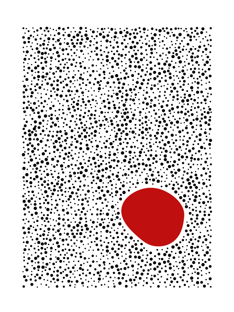 Abstract Dots with Red Accent